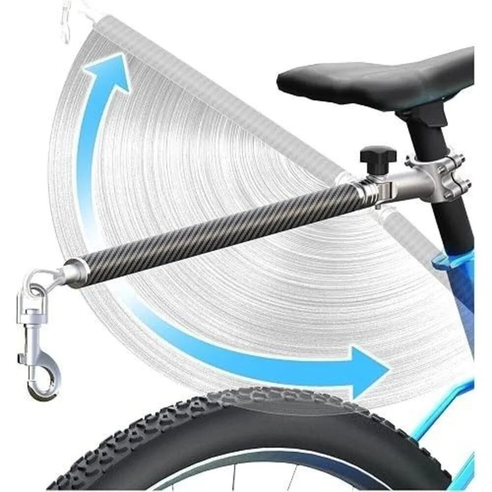 Hands-Free Bicycle Dog Leash for Cycling - 180° Rotating or Fixed, Carbon Fiber